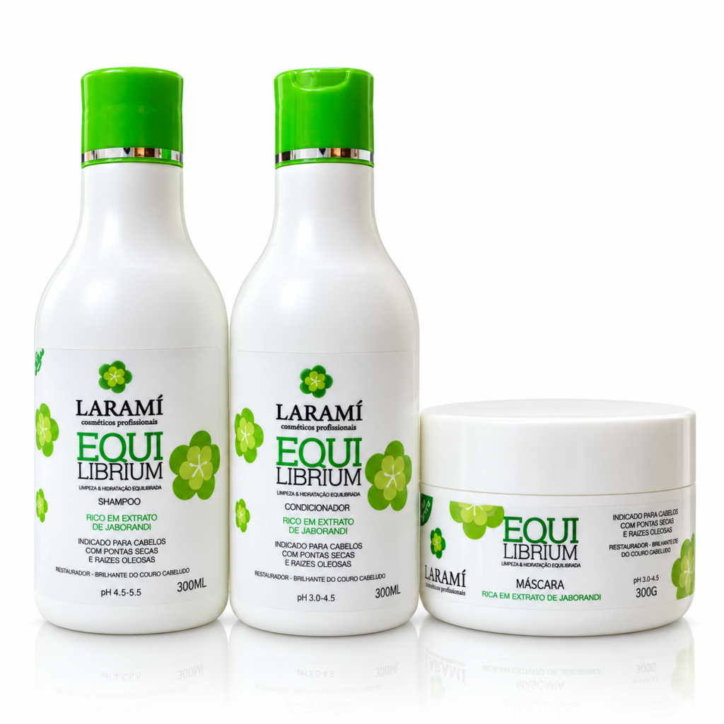 Kit Equilibrium Shampoo + Condicionador + Máscara - Larami Cosmeticos